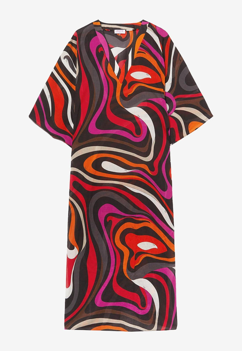 Marmo Print Maxi Kaftan