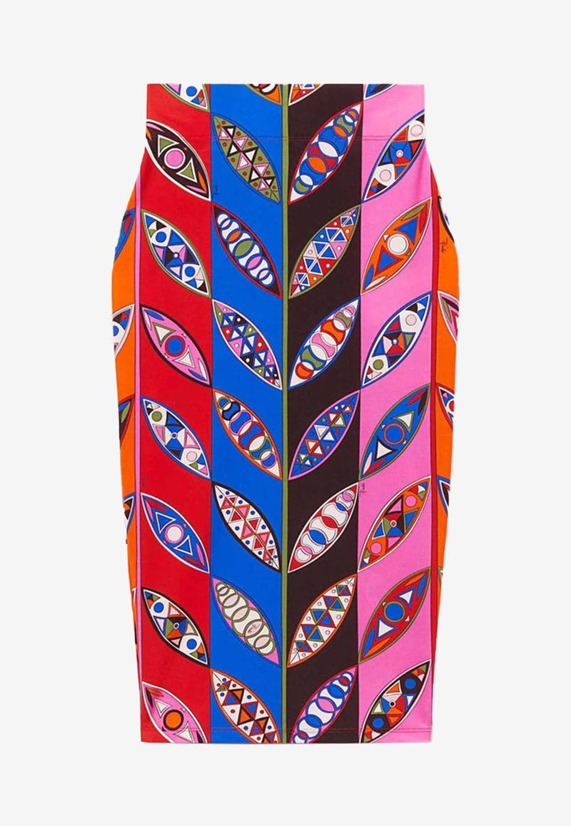 Girnandole Print Pencil Skirt