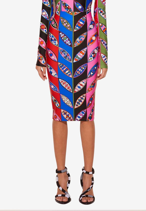 Girnandole Print Pencil Skirt