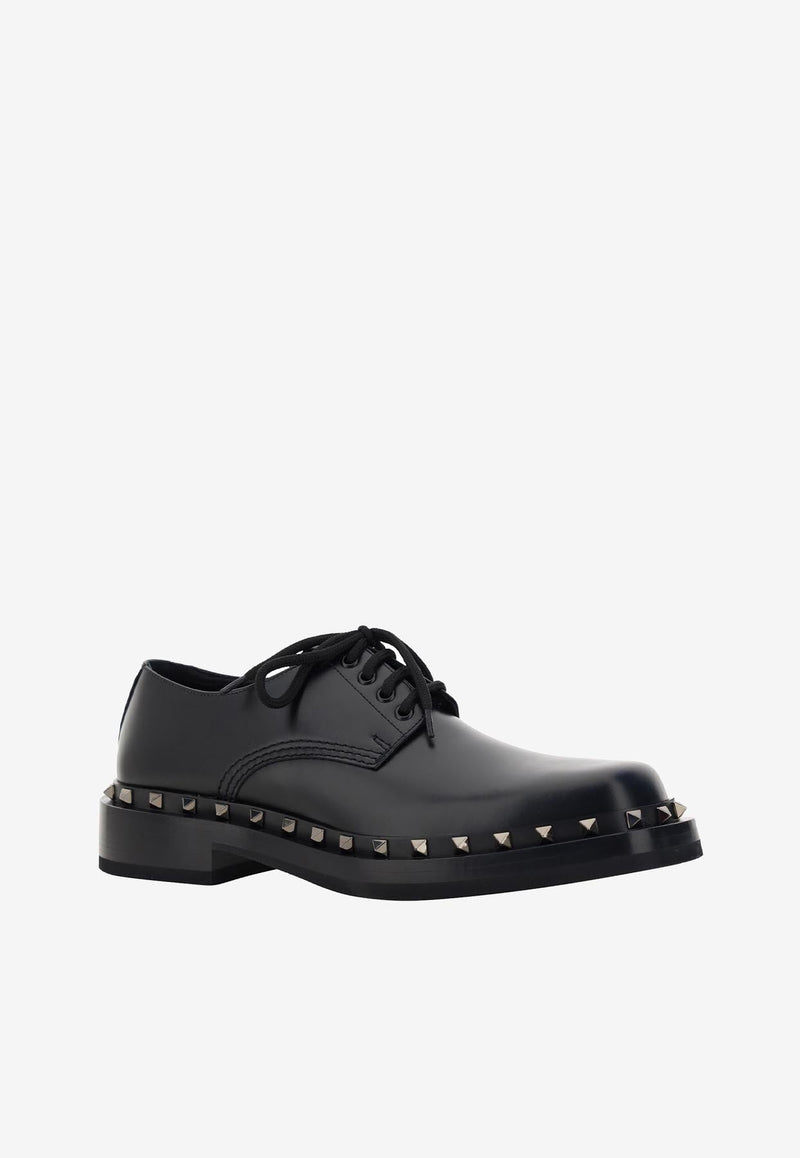 M-Way Rockstud Derby Lace-Up Shoes