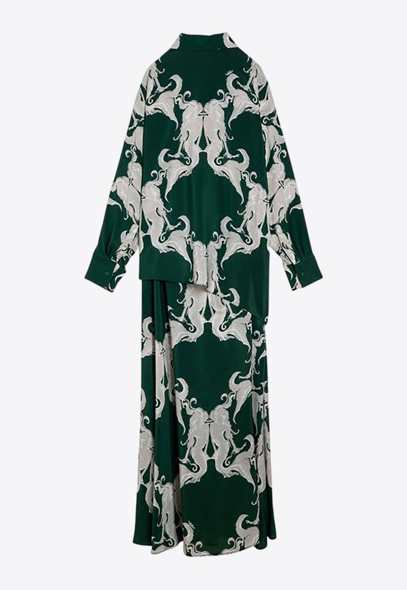 Metamorphos Siren Crepe De Chine Maxi Shirt Dress