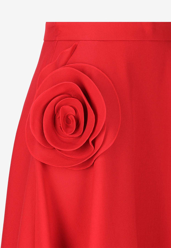 Rose Appliqué Maxi Skirt