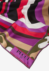 Large Iride and Marmo Print Silk Scarf