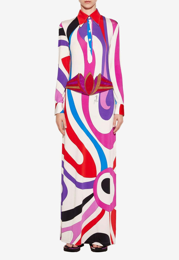 Marmo Print Maxi Shirt Dress