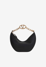 Small VLogo Moon Shoulder Bag in Calf Leather