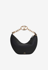 Small VLogo Moon Shoulder Bag in Calf Leather