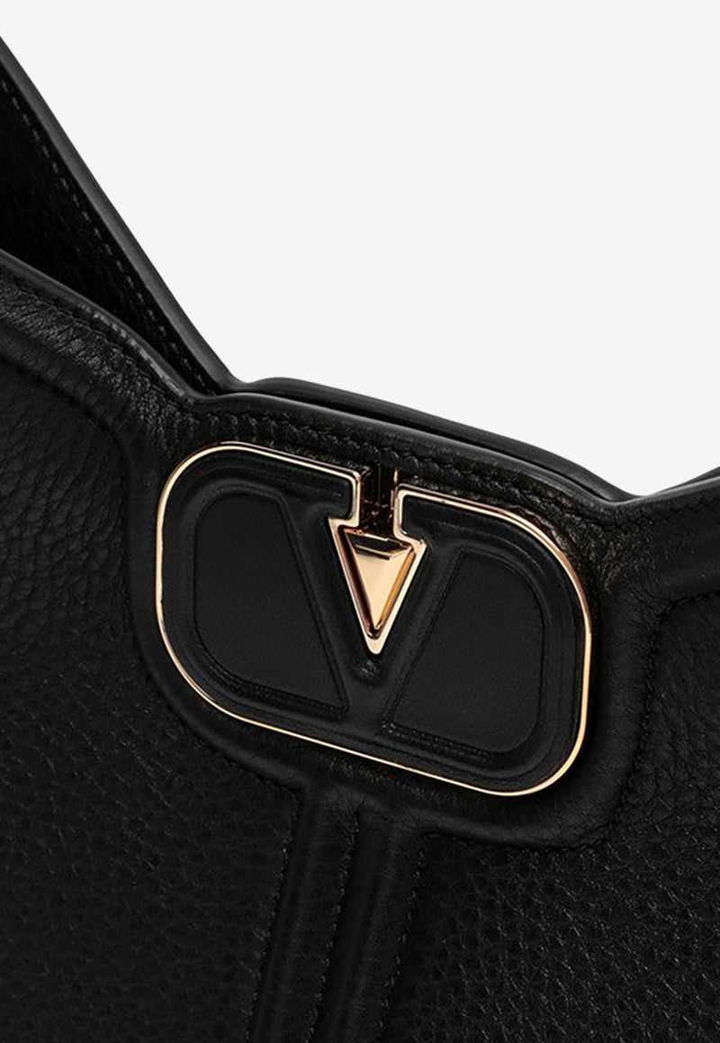 Logo Plaque Leather Shoulder Bag