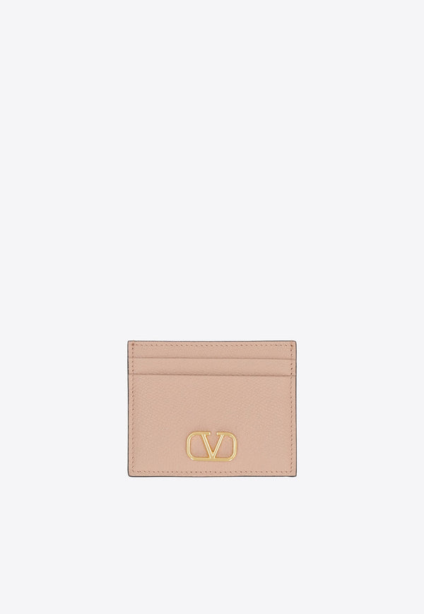 VLogo Grained Leather Cardholder