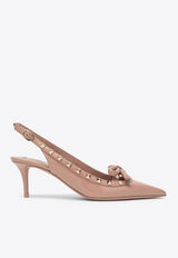 60 Rockstud Bow Slingback Pumps