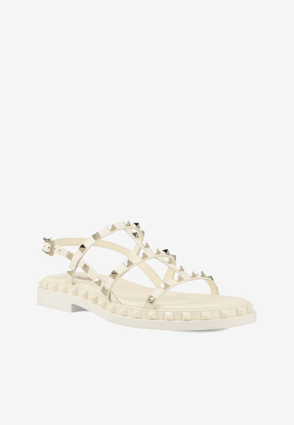 Rockstud Strappy Leather Sandals