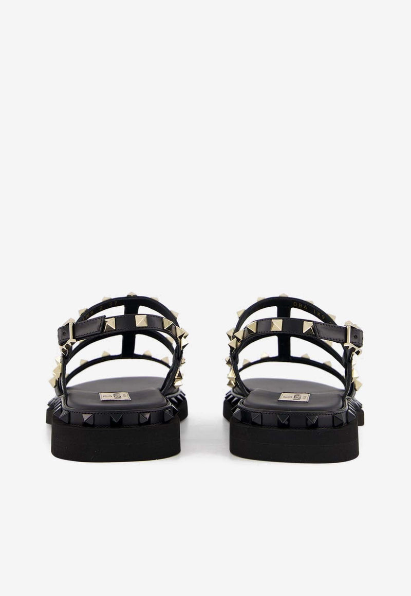 Rockstud Strappy Leather Sandals