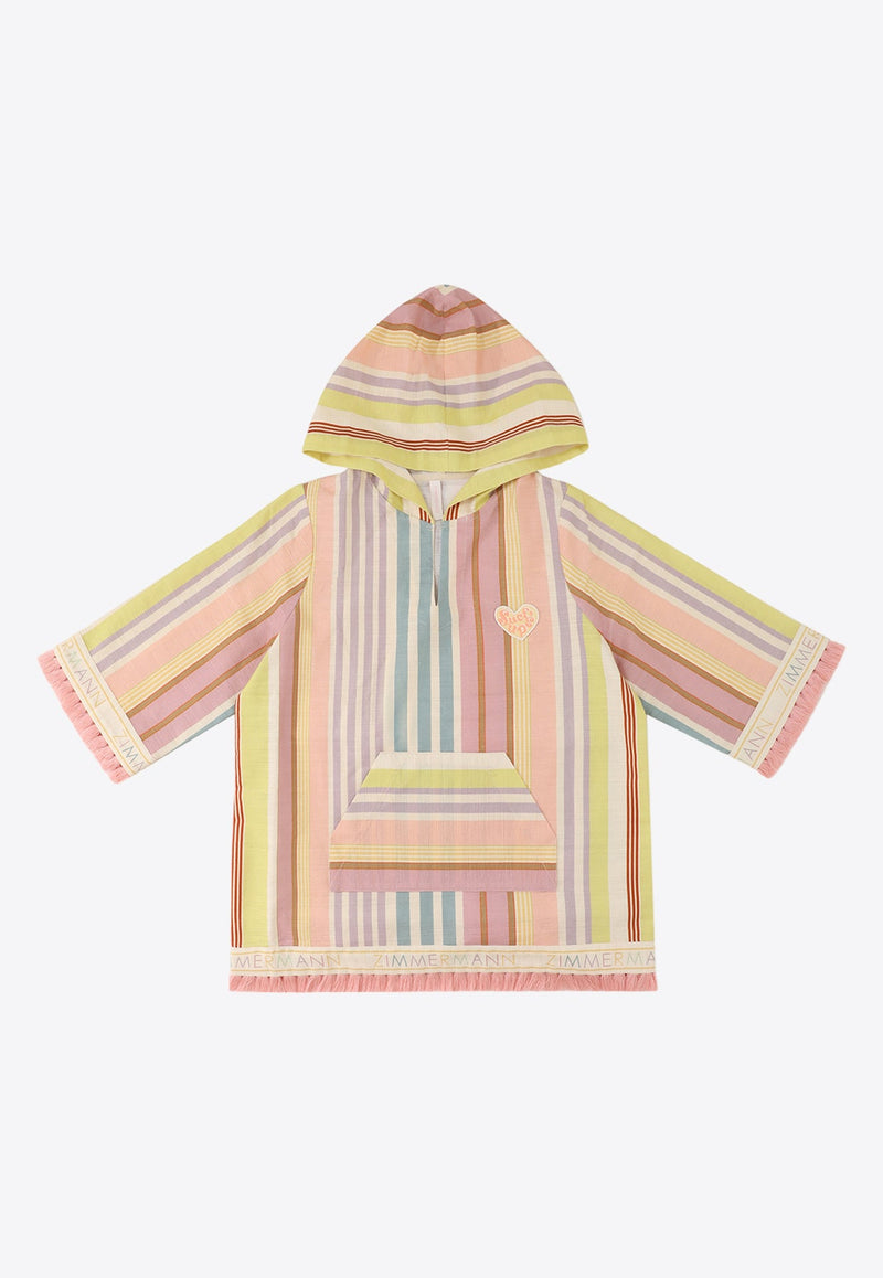 Girls Halliday Hooded Stripe Cover-Up