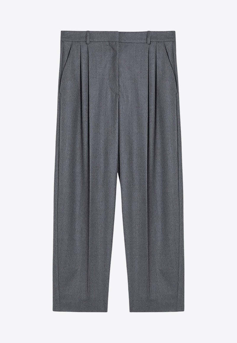 High-Rise Tailored Wool Pants