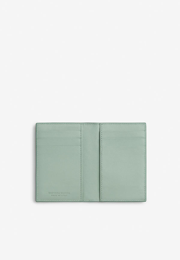 Flap Cardholder in Intrecciato Leather