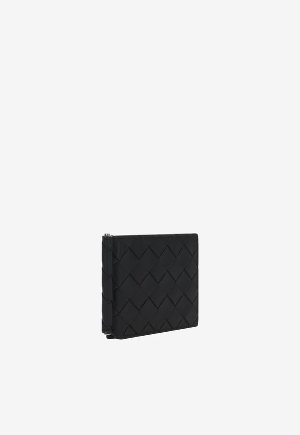 Bill Clip Wallet in Intrecciato Leather