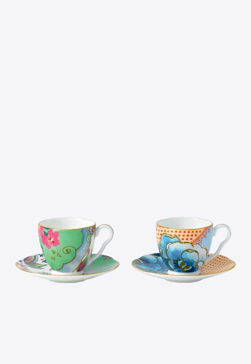 Butterfly Bloom Espresso Cups and Saucers - Set of 2