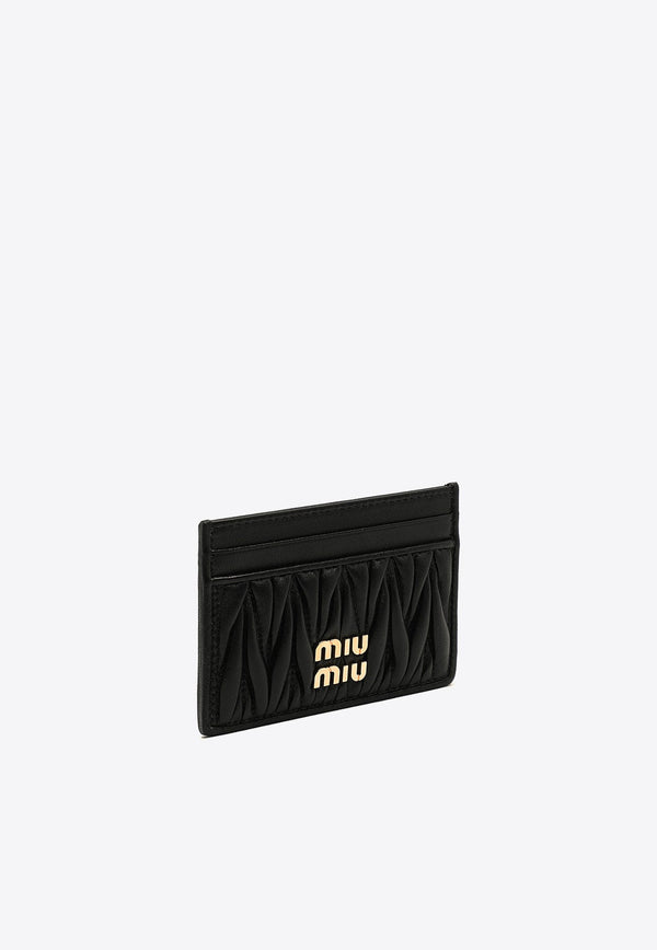 Logo Detailed Quilted-Leather Cardholder