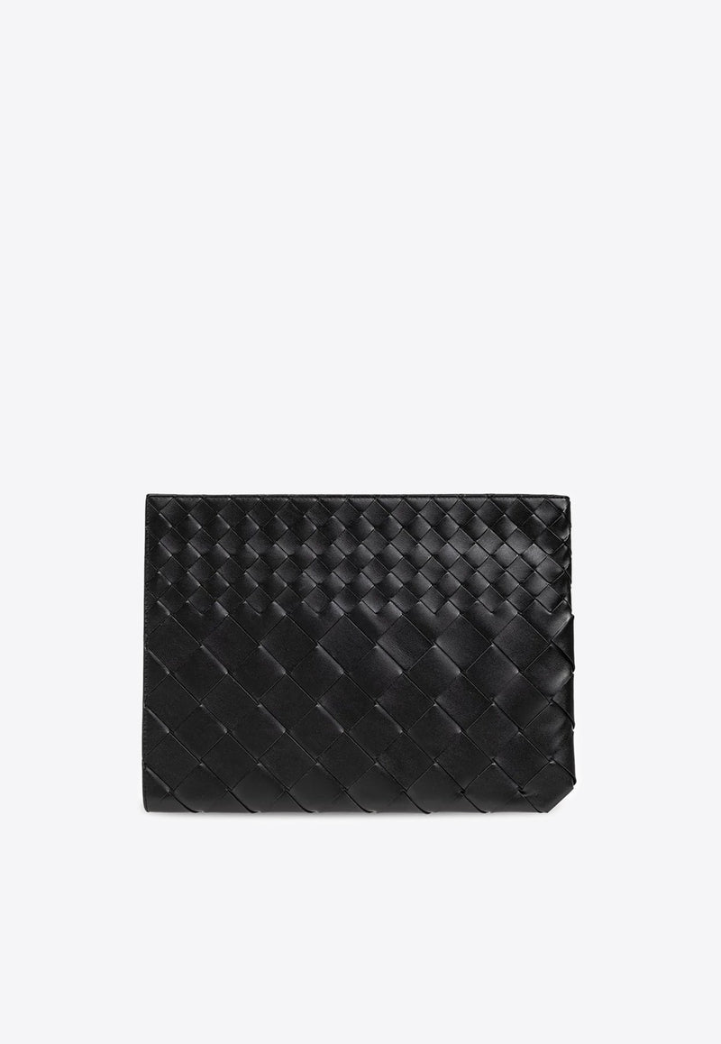 Intrecciato Leather Zip Pouch