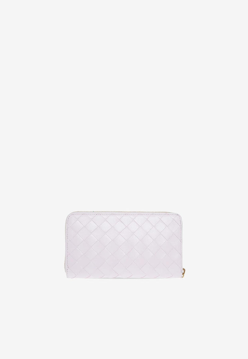 Zip-Around Intrecciato Nappa Leather Wallet