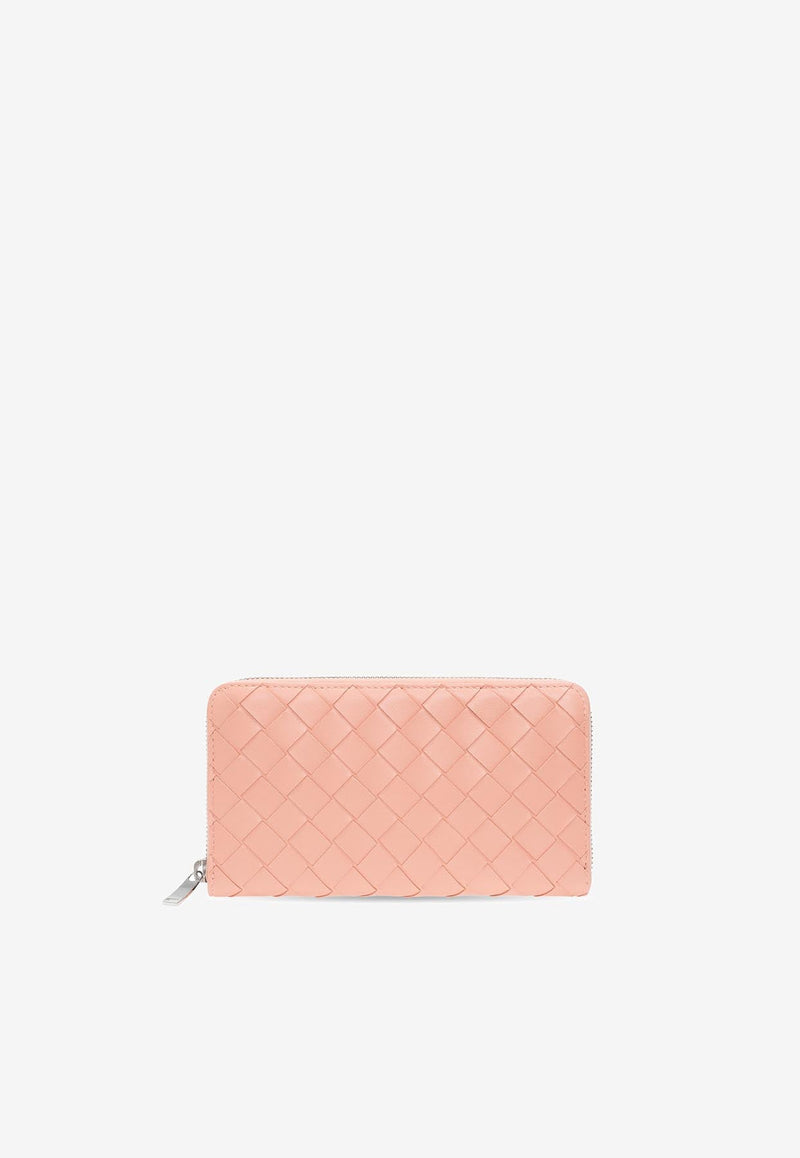 Zip-Around Intrecciato Nappa Leather Wallet