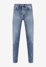 Washed-Effect Slim Jeans