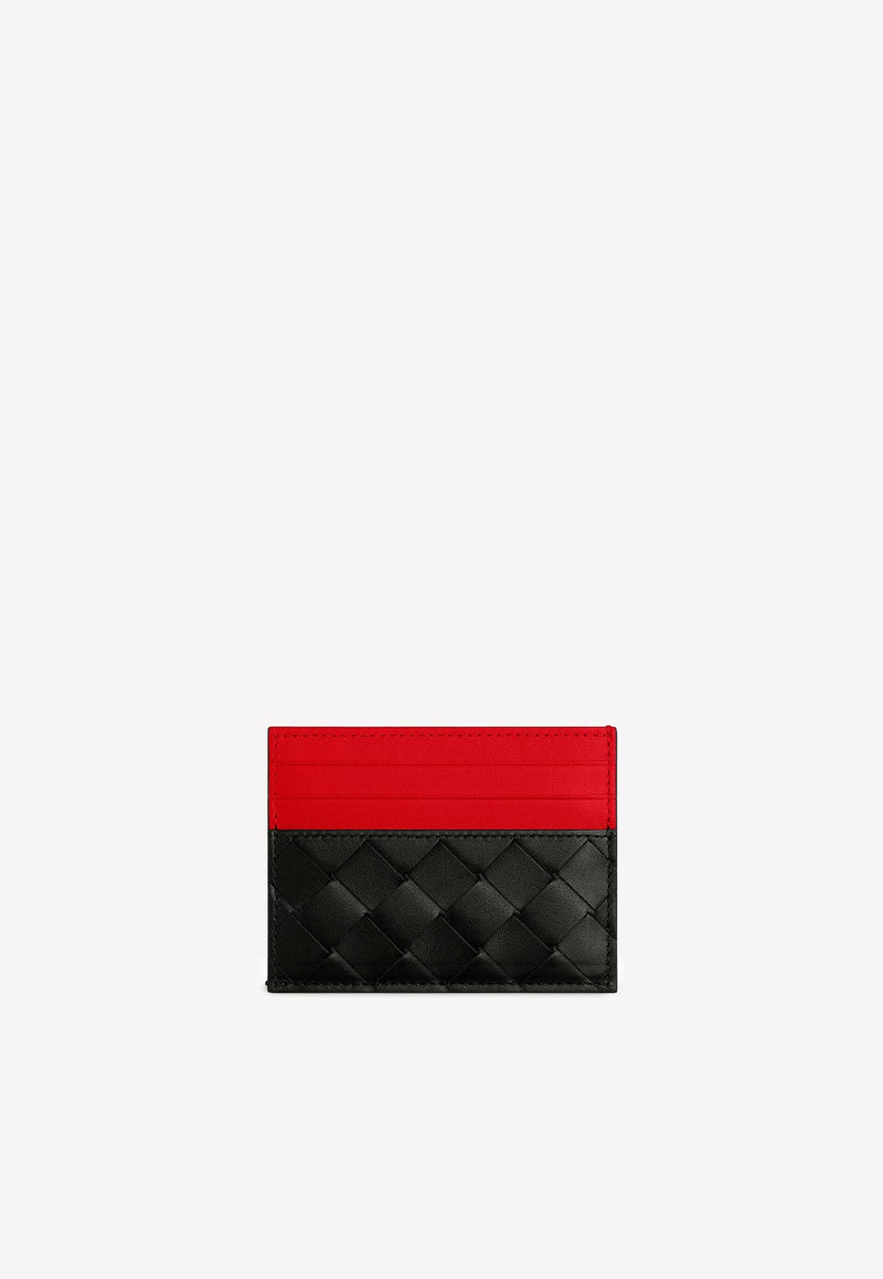 Intrecciato Leather Two-Tone Cardholder