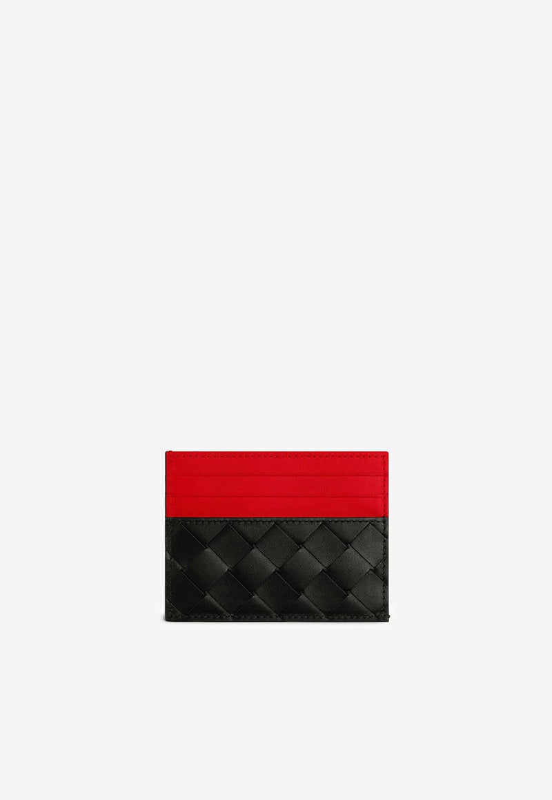 Intrecciato Leather Two-Tone Cardholder