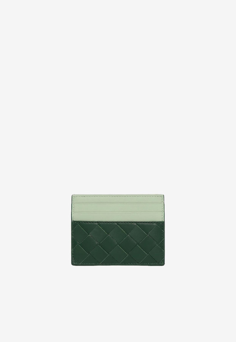 Intrecciato Leather Two-Tone Cardholder