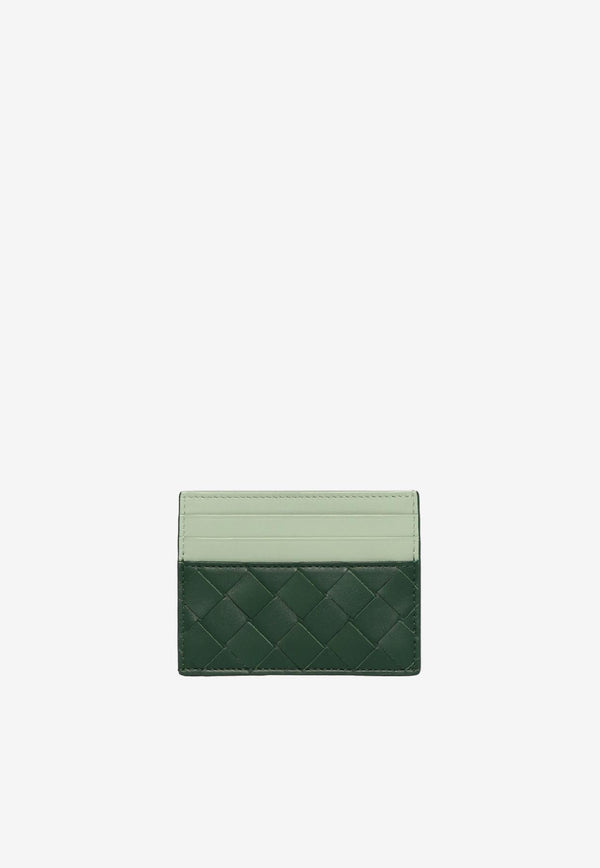 Intrecciato Leather Two-Tone Cardholder