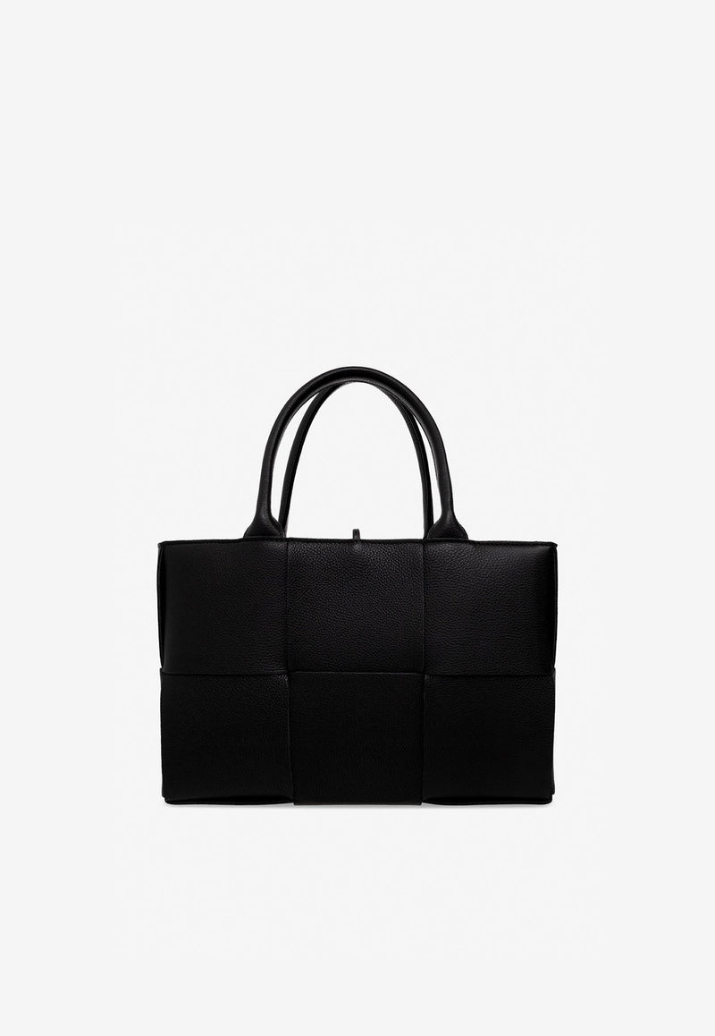 Small Acro Tote Bag in Intreccio Grained Leather