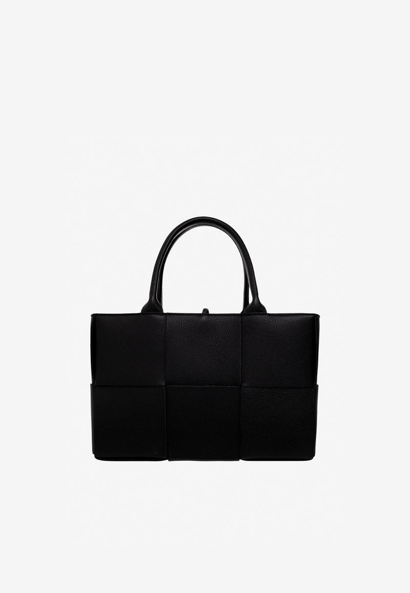 Small Acro Tote Bag in Intreccio Grained Leather