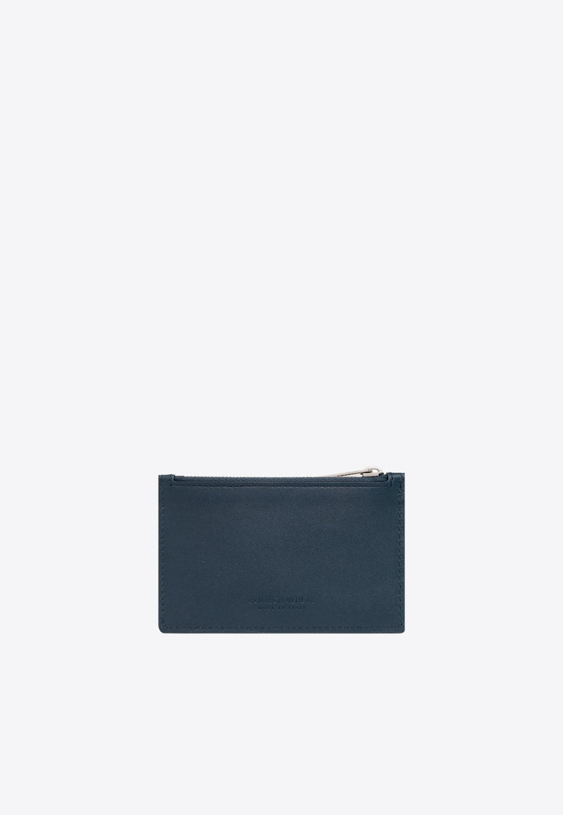 Intrecciato Zip Cardholder in Calf Leather