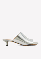 Stretch 40 Mules in Metallic Calf Leather