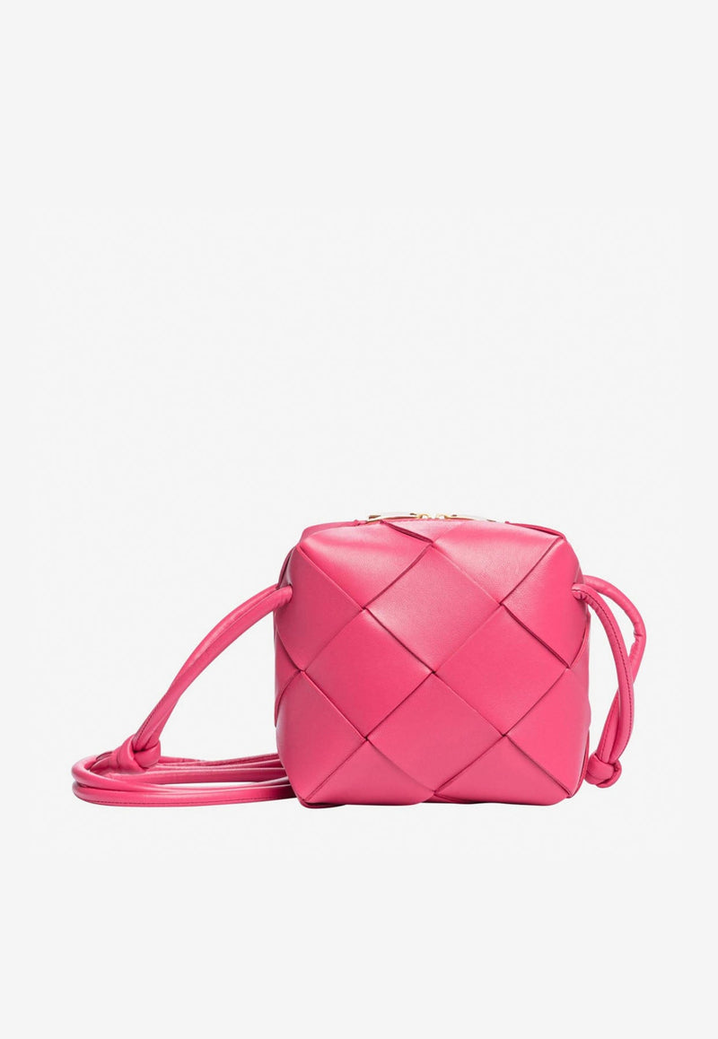 Mini Cassette Crossbody Bag in Intreccio Leather