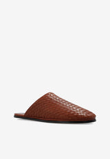 Intrecciato Leather Slippers