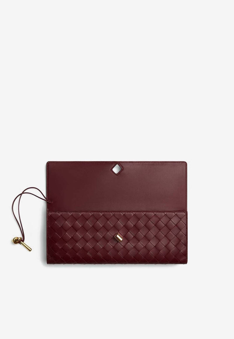 Andiamo Long Clutch in Intrecciato Lamb Leather