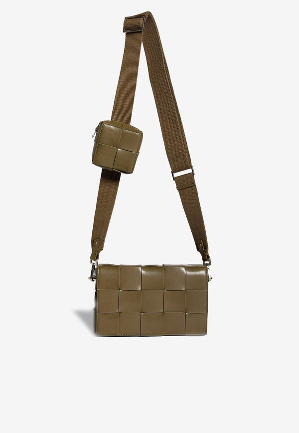 Cassette Crossbody Bag in Intreccio Leather