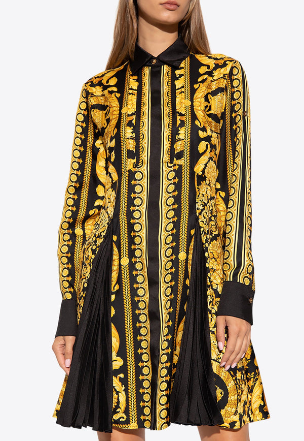 Barocco Mini Shirt Dress in Silk