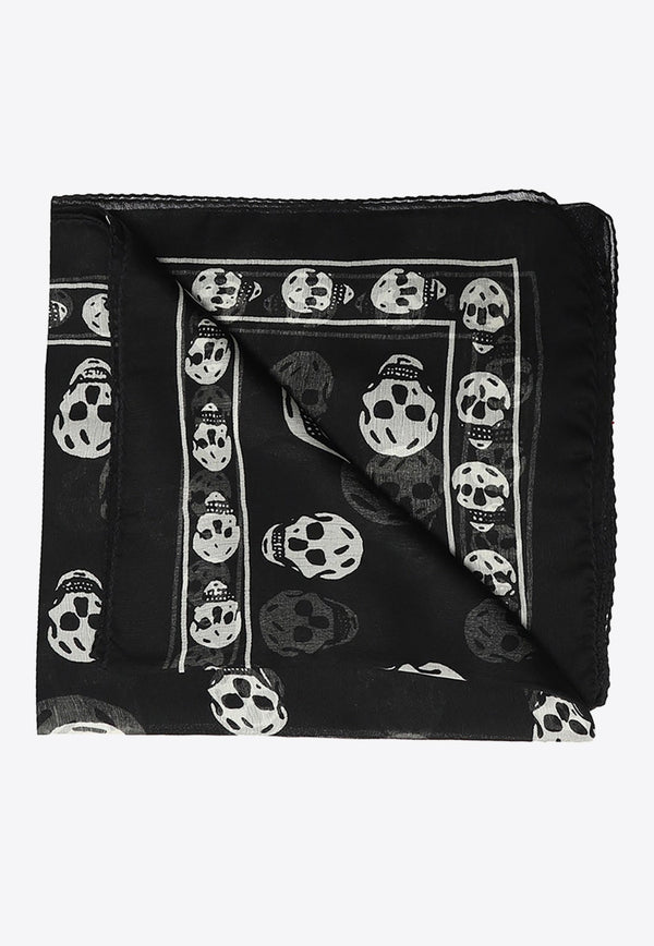 Skull Print Chiffon Scarf