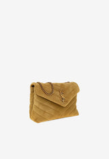 Small Loulou Shoulder Bag in Quilted Suede