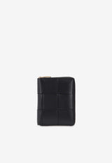 Zip Wallet in Intrecciato Leather
