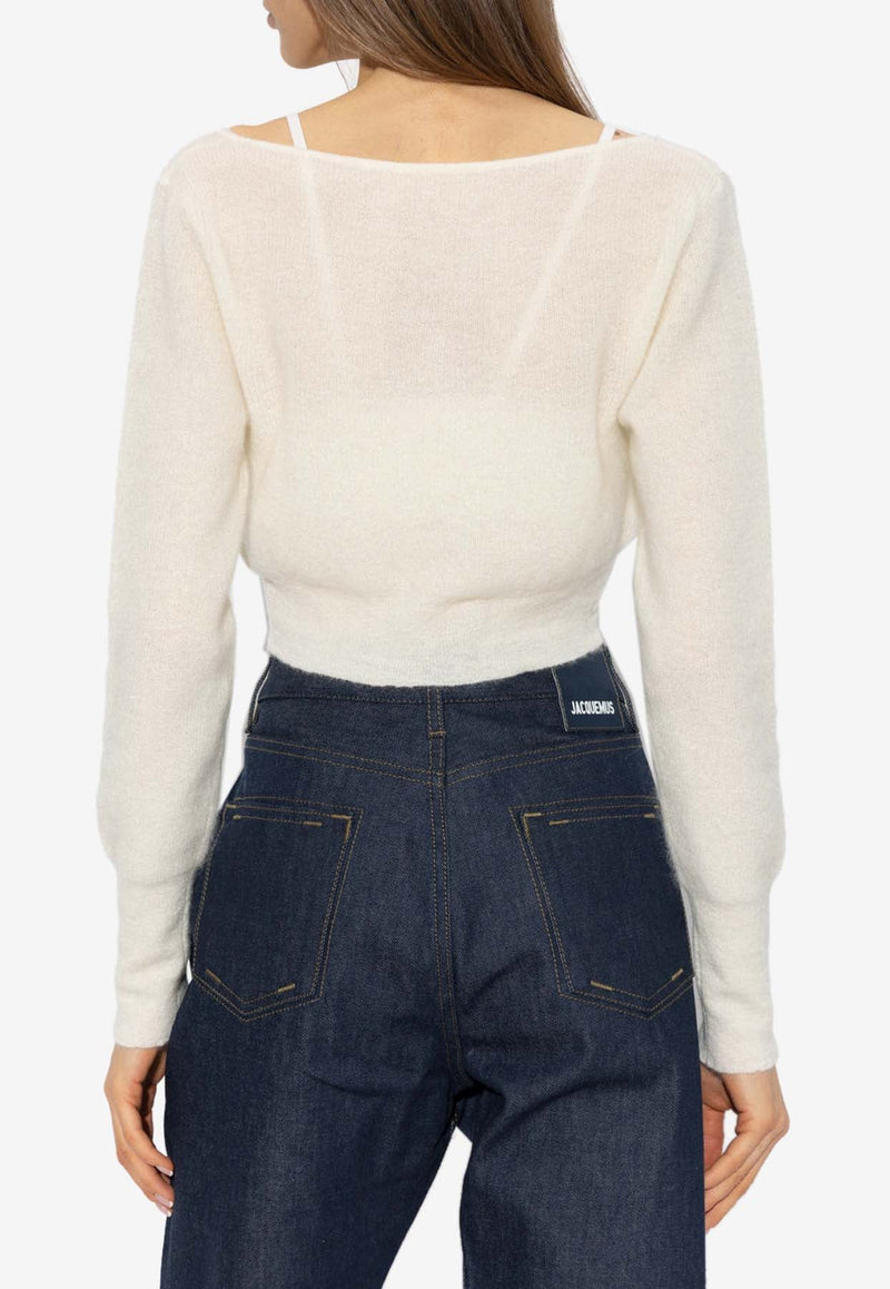 Alzou Cropped Mohair Cardigan