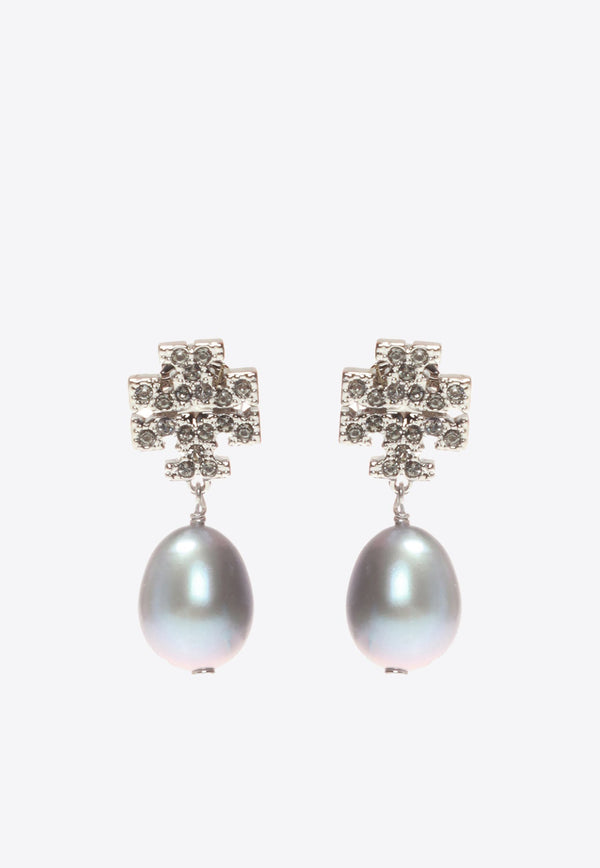 Kira Crystal Paved Pearl Drop Earrings