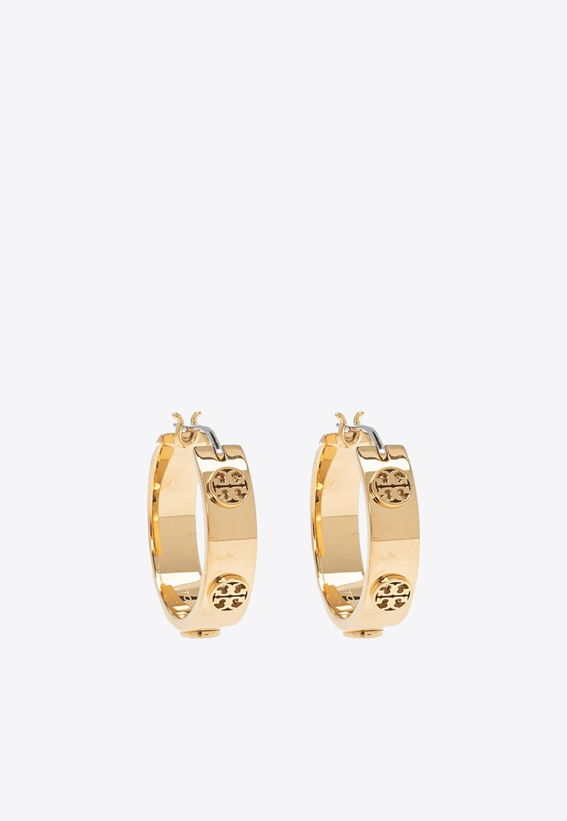 Miller Logo Embossed Hoop Earrings