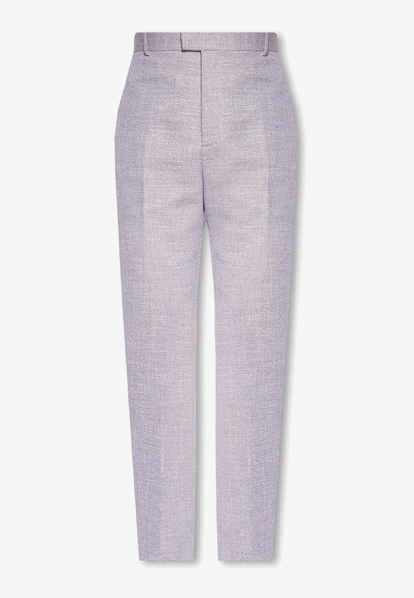 Straight-Leg Mouliné Wool Pants