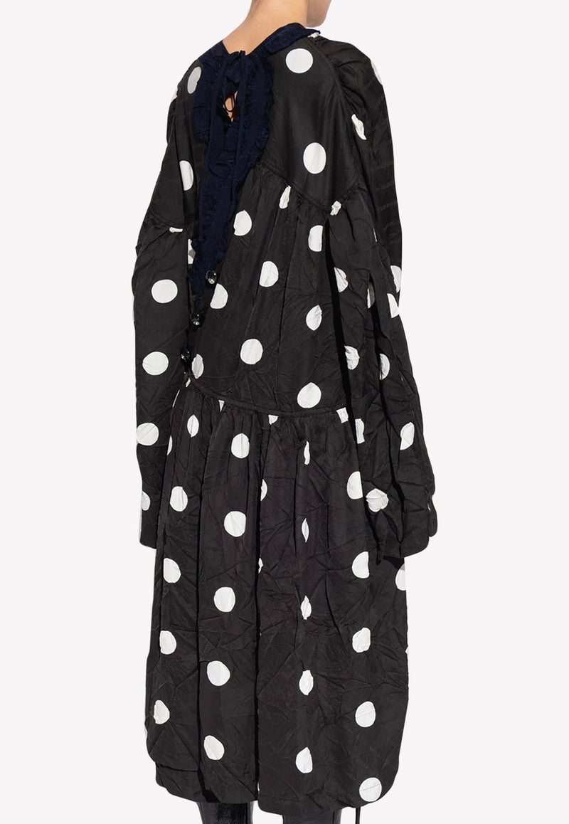 Backwrap Polka Dot Midi Dress