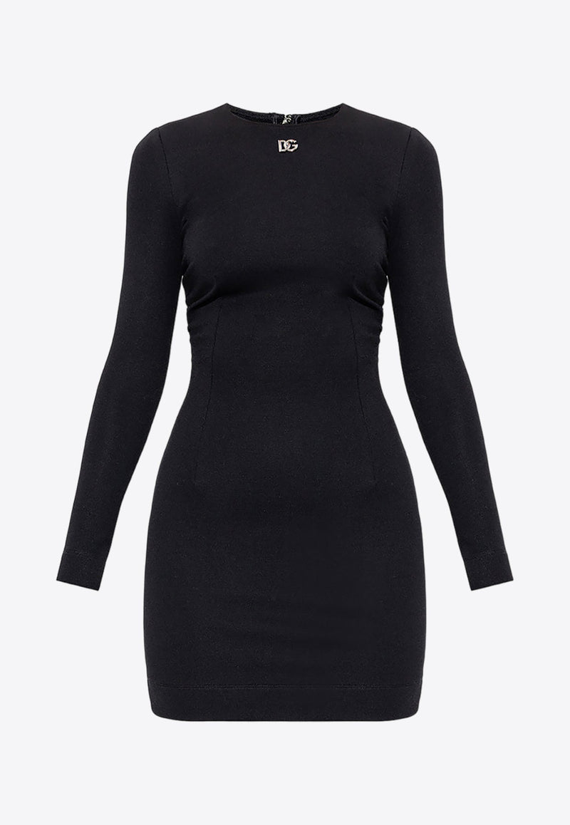 DG Logo Long-Sleeved Mini Dress