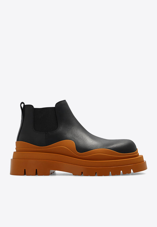 Tire Calf Leather Chelsea Boots