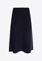 A-line Wool Midi Skirt