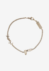 Crystal Monogram Chain Bracelet